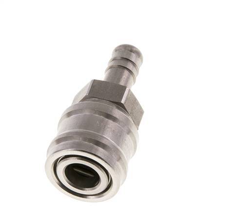 Stainless steel DN 7.2 (Euro) Air Coupling Socket 10 mm Hose Pillar Double Shut-Off