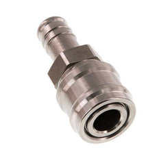 Stainless steel DN 7.2 (Euro) Air Coupling Socket 13 mm Hose Pillar Double Shut-Off