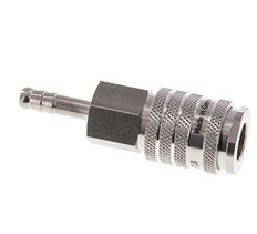 Stainless steel DN 7.8 Air Coupling Socket 6 mm Hose Pillar Double Shut-Off