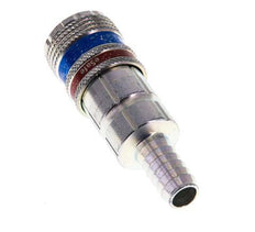 Steel/brass DN 7.6 (7.2 Euro) Safety Air Coupling Socket 10 mm Hose Pillar