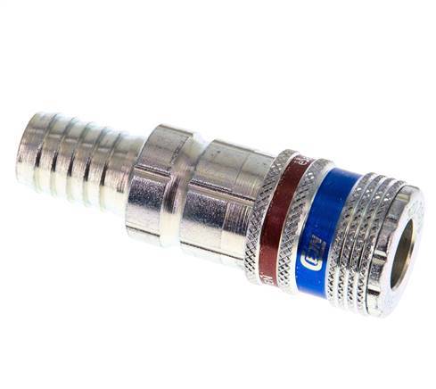 Steel/brass DN 7.6 (7.2 Euro) Safety Air Coupling Socket 13 mm Hose Pillar