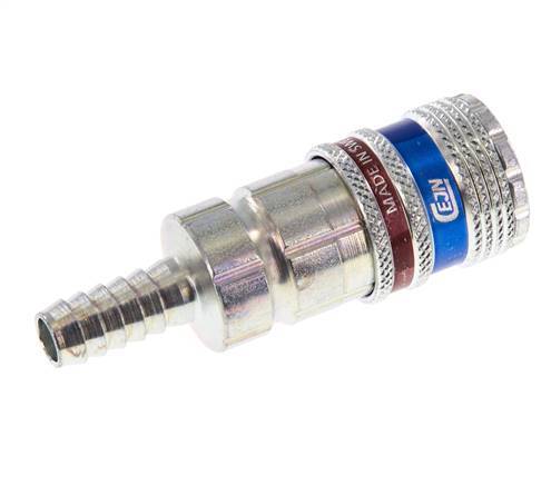 Steel/brass DN 7.6 (7.2 Euro) Safety Air Coupling Socket 9 mm Hose Pillar