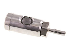 Stainless Steel 316L DN 7.4 Safety Air Coupling Socket With Push Button 6 mm Hose Pillar