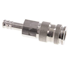 Stainless Steel 316L DN 7.8 Air Coupling Socket 9 mm Hose Pillar Double Shut-Off