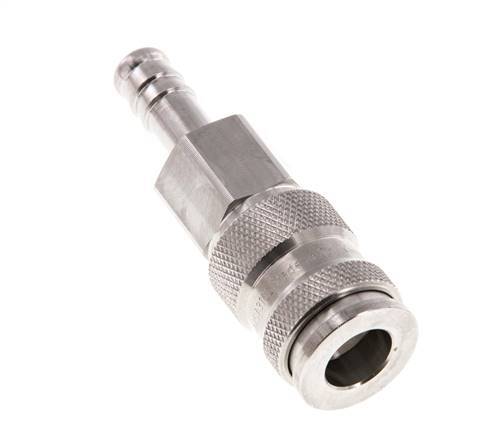 Stainless Steel 316L DN 7.8 Air Coupling Socket 9 mm Hose Pillar Double Shut-Off