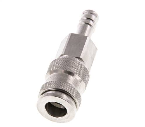 Stainless Steel 316L DN 7.8 Air Coupling Socket 9 mm Hose Pillar Double Shut-Off