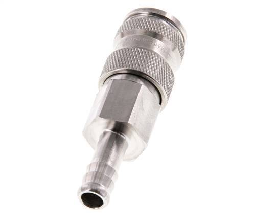 Stainless Steel 316L DN 7.8 Air Coupling Socket 9 mm Hose Pillar Double Shut-Off