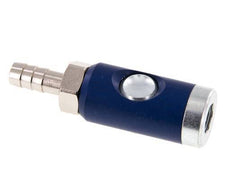 Hardened steel DN 7.4 Safety Air Coupling Socket with Push Button 10 mm Hose Pillar