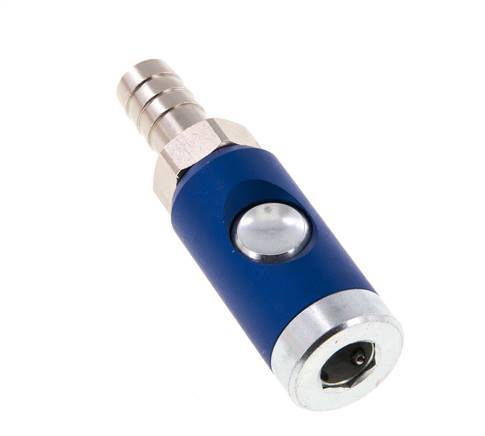 Hardened steel DN 7.4 Safety Air Coupling Socket with Push Button 13 mm Hose Pillar