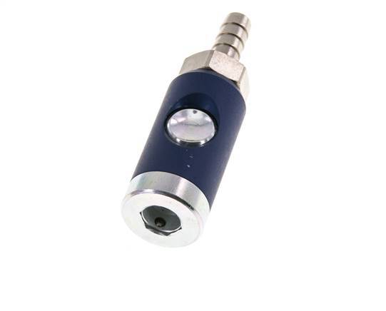 Hardened steel DN 7.4 Safety Air Coupling Socket with Push Button 9 mm Hose Pillar