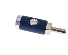 Hardened steel DN 7.4 Safety Air Coupling Socket with Push Button 9 mm Hose Pillar