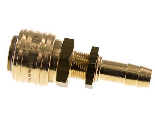 Brass DN 7.2 (Euro) Air Coupling Socket 10 mm Hose Pillar Bulkhead
