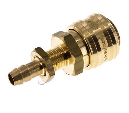 Brass DN 7.2 (Euro) Air Coupling Socket 8 mm Hose Pillar Bulkhead