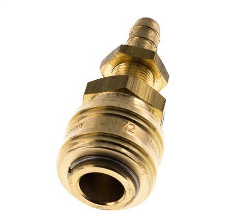 Brass DN 7.2 (Euro) Air Coupling Socket 8 mm Hose Pillar Bulkhead