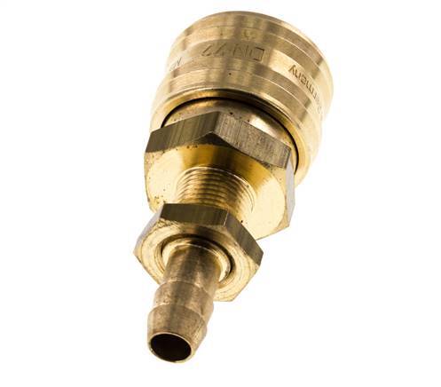 Brass DN 7.2 (Euro) Air Coupling Socket 8 mm Hose Pillar Bulkhead