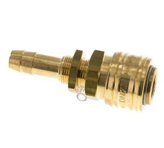 Brass DN 7.2 (Euro) Air Coupling Socket 10 mm Hose Pillar Bulkhead Double Shut-Off