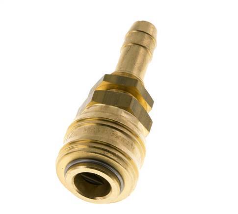 Brass DN 7.2 (Euro) Air Coupling Socket 10 mm Hose Pillar Bulkhead Double Shut-Off
