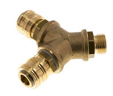 Brass DN 7.2 (Euro) Air Coupling Socket G 1/2 inch Male Wall-Mount 2-way