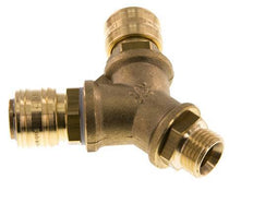 Brass DN 7.2 (Euro) Air Coupling Socket G 1/2 inch Male Wall-Mount 2-way