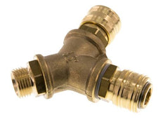 Brass DN 7.2 (Euro) Air Coupling Socket G 1/2 inch Male Wall-Mount 2-way