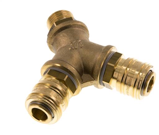 Brass DN 7.2 (Euro) Air Coupling Socket G 1/2 inch Male Wall-Mount 2-way