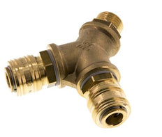 Brass DN 7.2 (Euro) Air Coupling Socket G 1/2 inch Male Wall-Mount 2-way