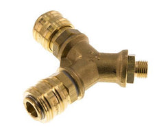 Brass DN 7.2 (Euro) Air Coupling Socket G 1/4 inch Male Wall-Mount 2-way