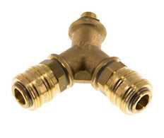Brass DN 7.2 (Euro) Air Coupling Socket G 1/4 inch Male Wall-Mount 2-way