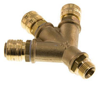 Brass DN 7.2 (Euro) Air Coupling Socket G 1/2 inch Male Wall-Mount 3-way