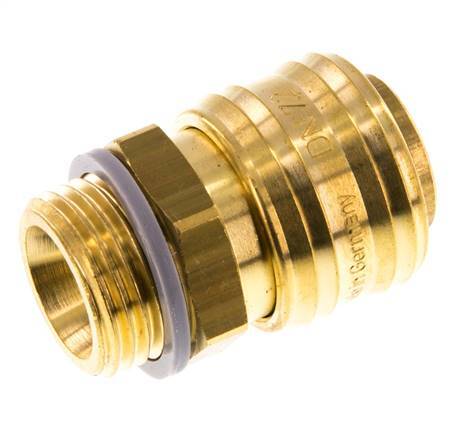 Brass DN 7.2 (Euro) Air Coupling Socket G 1/2 inch Male HEX 24