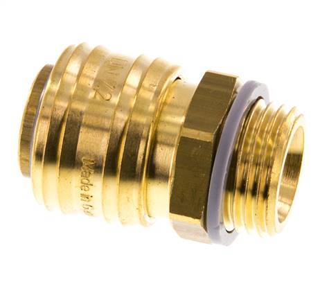 Brass DN 7.2 (Euro) Air Coupling Socket G 1/2 inch Male HEX 24