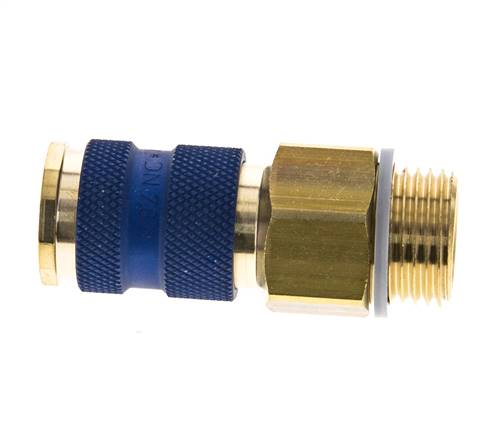 Brass DN 7.2 (Euro) Blue-Coded Air Coupling Socket G 1/2 inch Male