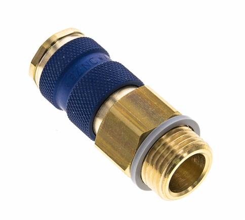 Brass DN 7.2 (Euro) Blue-Coded Air Coupling Socket G 1/2 inch Male