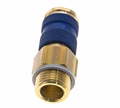 Brass DN 7.2 (Euro) Blue-Coded Air Coupling Socket G 1/2 inch Male