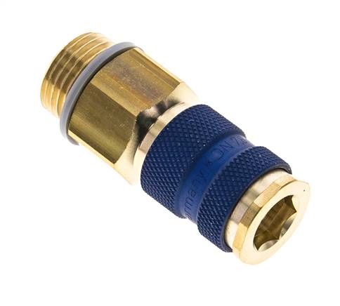 Brass DN 7.2 (Euro) Blue-Coded Air Coupling Socket G 1/2 inch Male