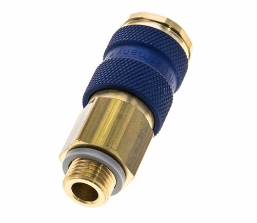 Brass DN 7.2 (Euro) Blue-Coded Air Coupling Socket G 1/4 inch Male