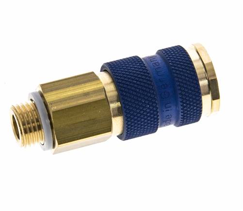 Brass DN 7.2 (Euro) Blue-Coded Air Coupling Socket G 1/4 inch Male