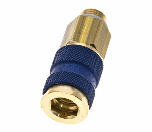 Brass DN 7.2 (Euro) Blue-Coded Air Coupling Socket G 1/4 inch Male