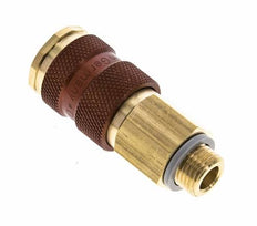 Brass DN 7.2 (Euro) Brown-Coded Air Coupling Socket G 1/4 inch Male
