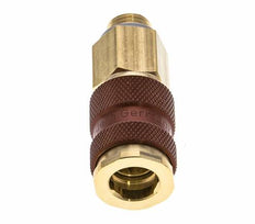 Brass DN 7.2 (Euro) Brown-Coded Air Coupling Socket G 1/4 inch Male