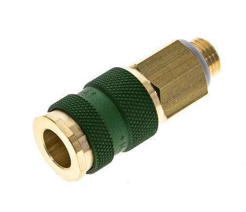 Brass DN 7.2 (Euro) Green-Coded Air Coupling Socket G 1/4 inch Male