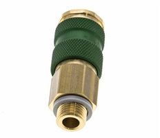 Brass DN 7.2 (Euro) Green-Coded Air Coupling Socket G 1/4 inch Male
