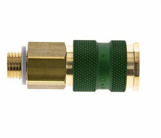 Brass DN 7.2 (Euro) Green-Coded Air Coupling Socket G 1/4 inch Male