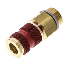 Brass DN 7.2 (Euro) Red-Coded Air Coupling Socket G 1/2 inch Male