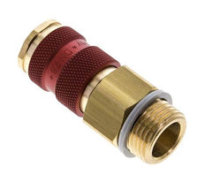 Brass DN 7.2 (Euro) Red-Coded Air Coupling Socket G 1/4 inch Male