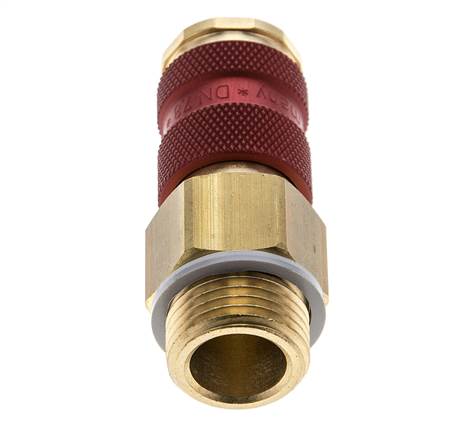 Brass DN 7.2 (Euro) Red-Coded Air Coupling Socket G 1/2 inch Male