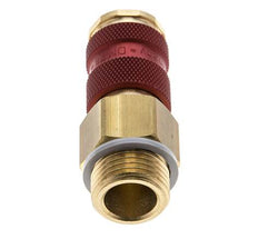 Brass DN 7.2 (Euro) Red-Coded Air Coupling Socket G 1/2 inch Male