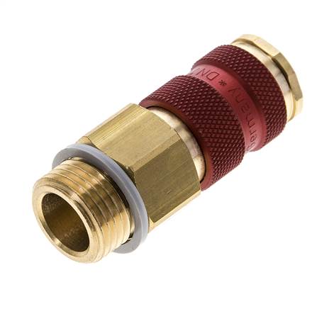 Brass DN 7.2 (Euro) Red-Coded Air Coupling Socket G 1/2 inch Male
