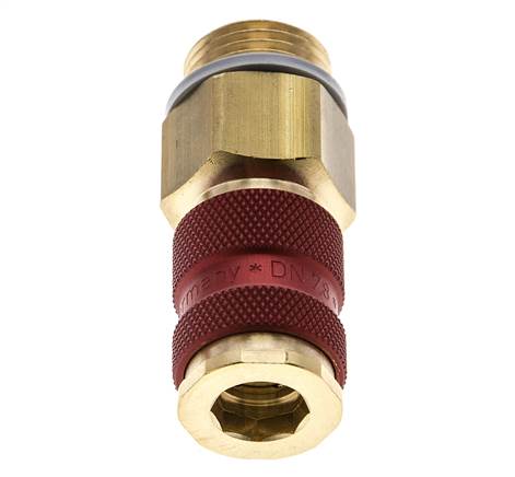 Brass DN 7.2 (Euro) Red-Coded Air Coupling Socket G 1/2 inch Male