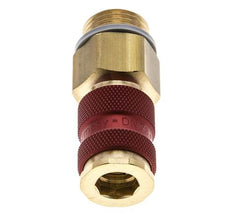 Brass DN 7.2 (Euro) Red-Coded Air Coupling Socket G 1/2 inch Male